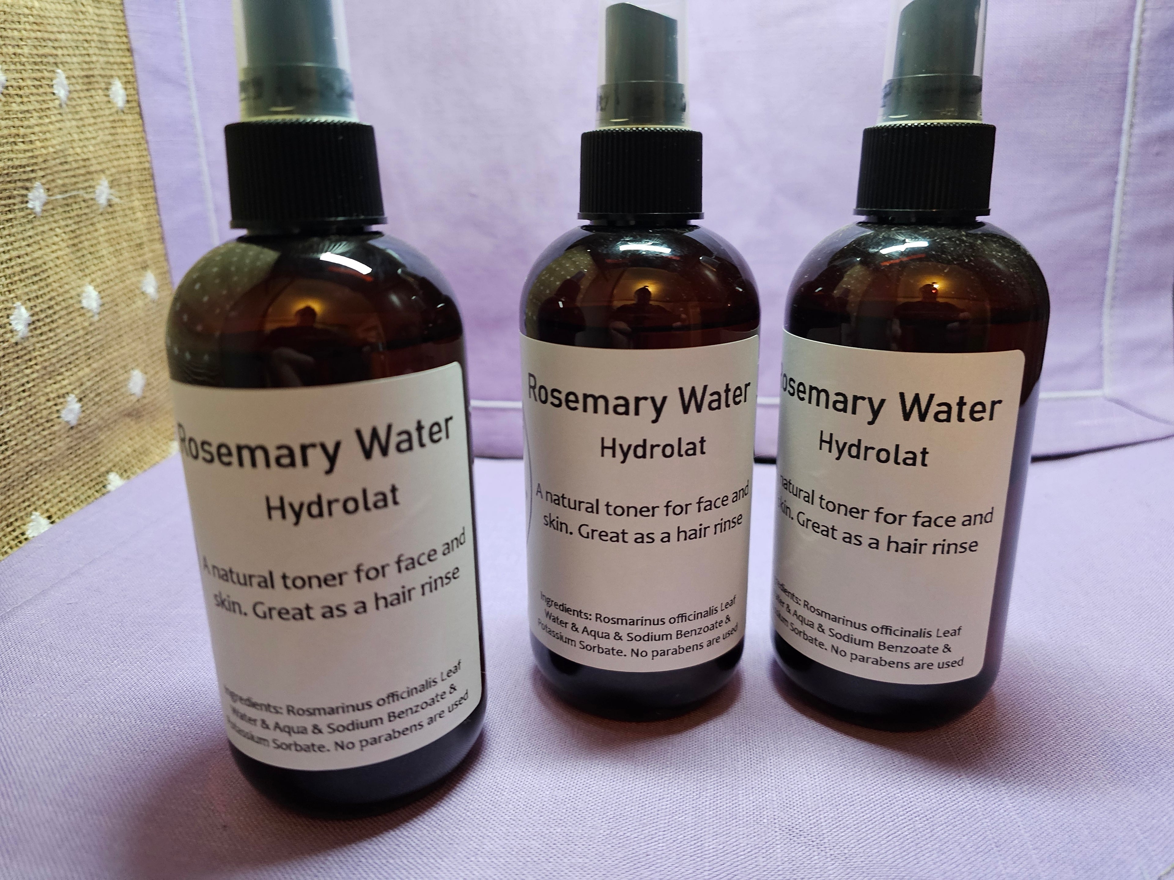 Rosemary Water (Hydrolat): Versatile Beauty Solution (8 oz spray bottle)